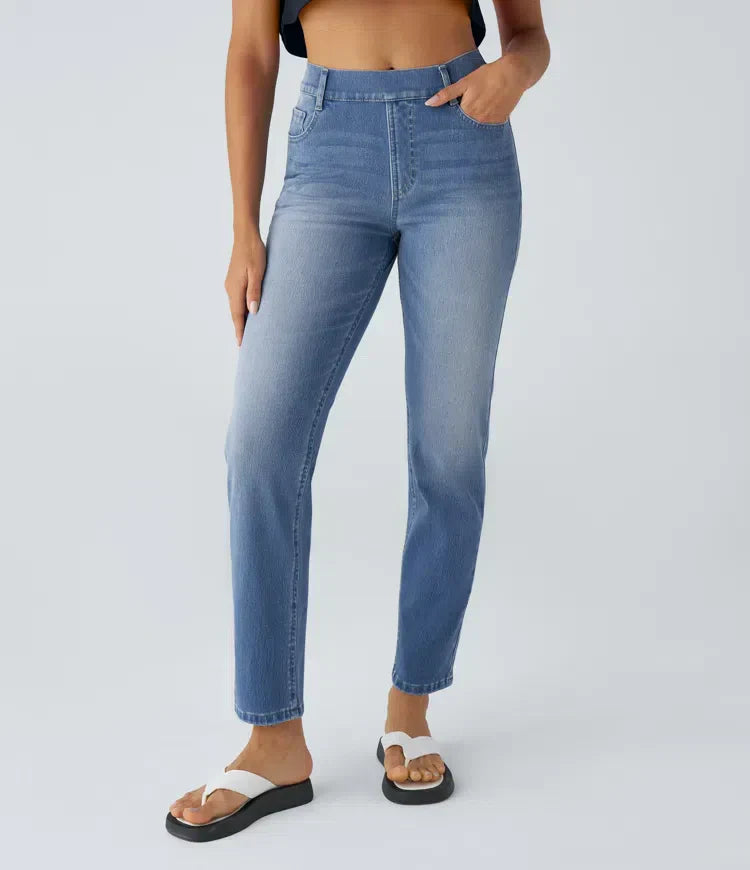 Bequeme Hose mit Hohem Bund und Elastischem Material