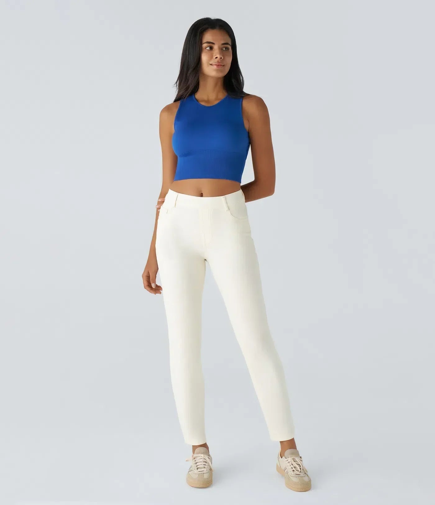 Bequeme Hose mit Hohem Bund und Elastischem Material