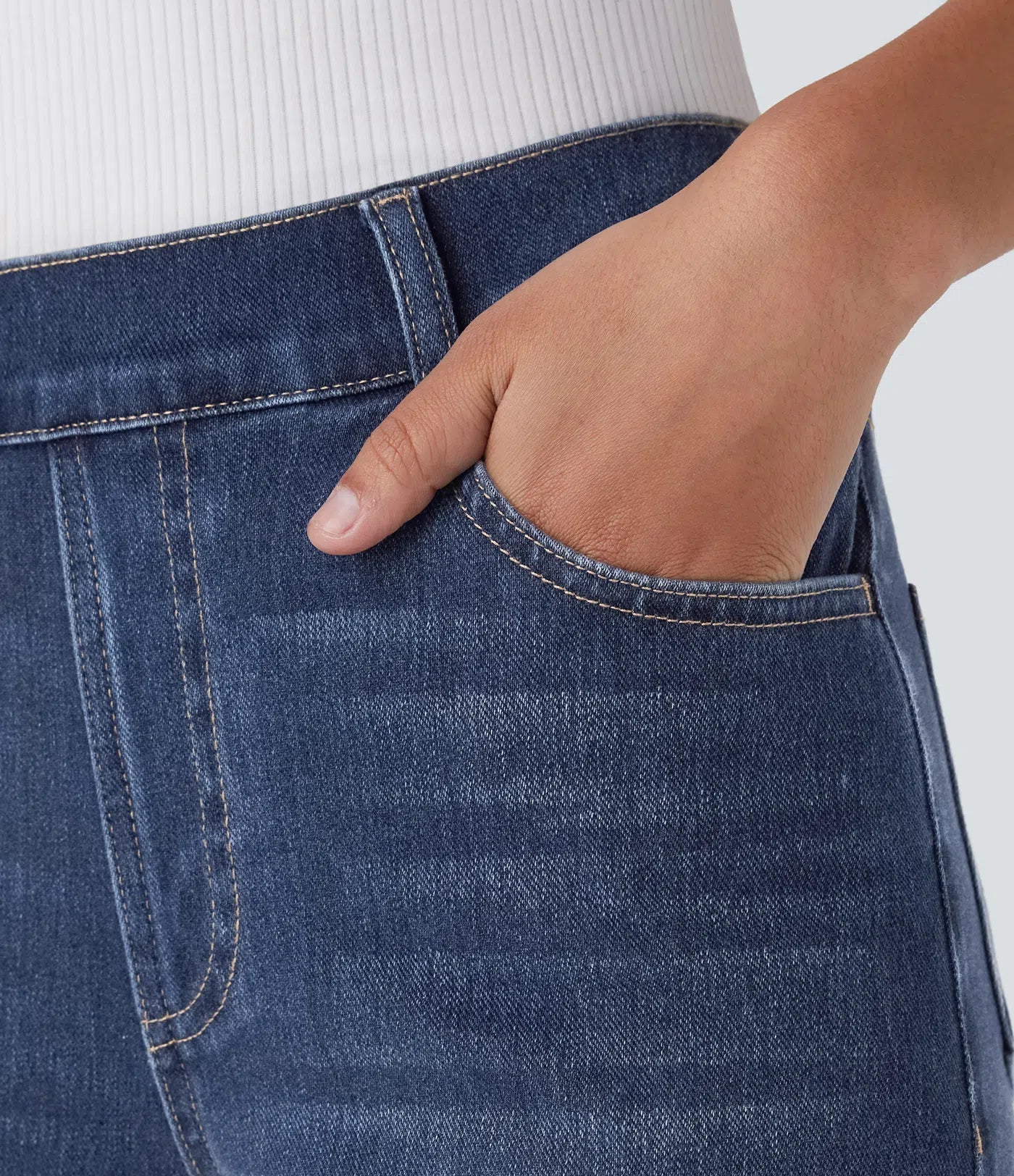 Bequeme Hose mit Hohem Bund und Elastischem Material