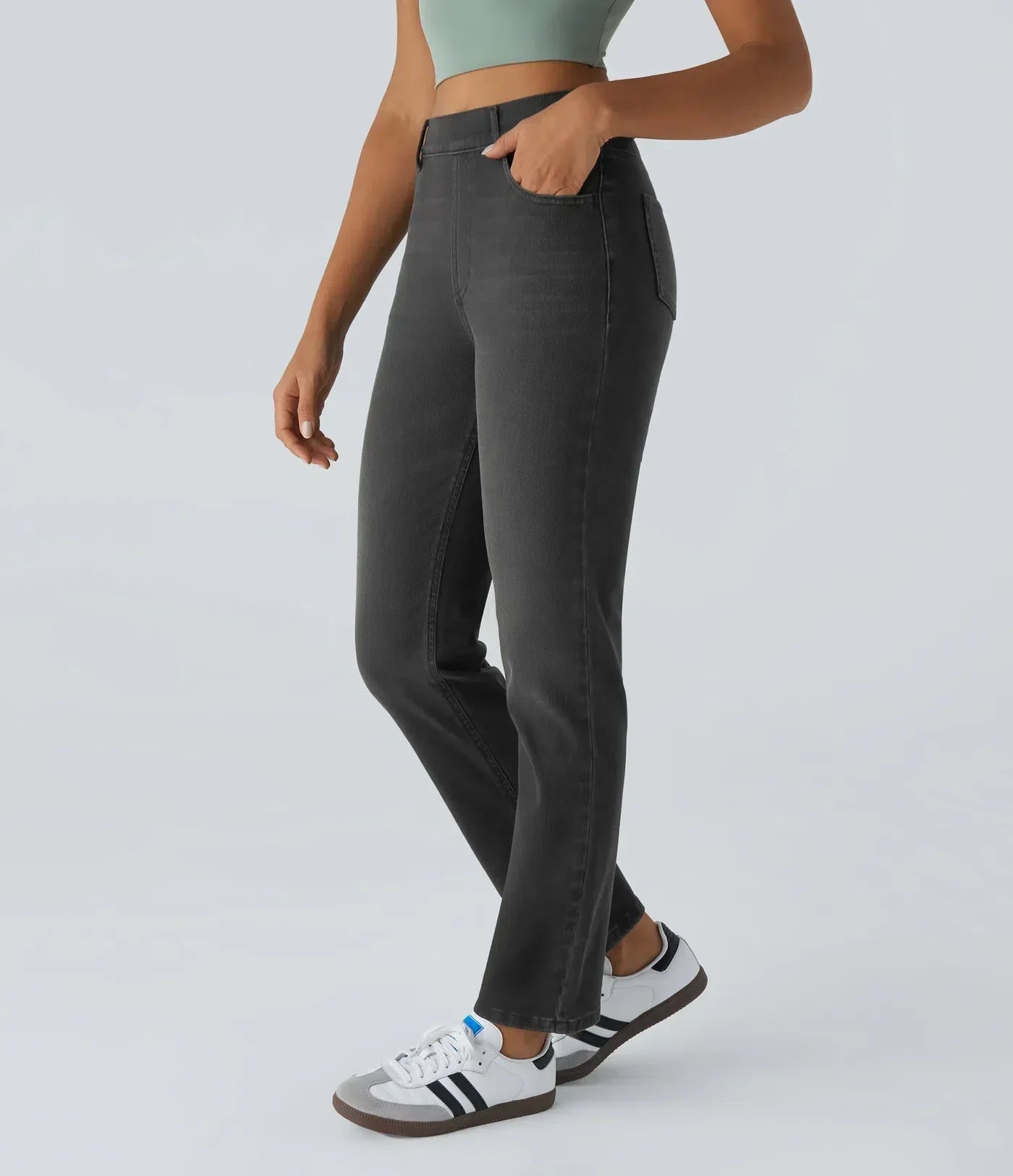 Bequeme Hose mit Hohem Bund und Elastischem Material