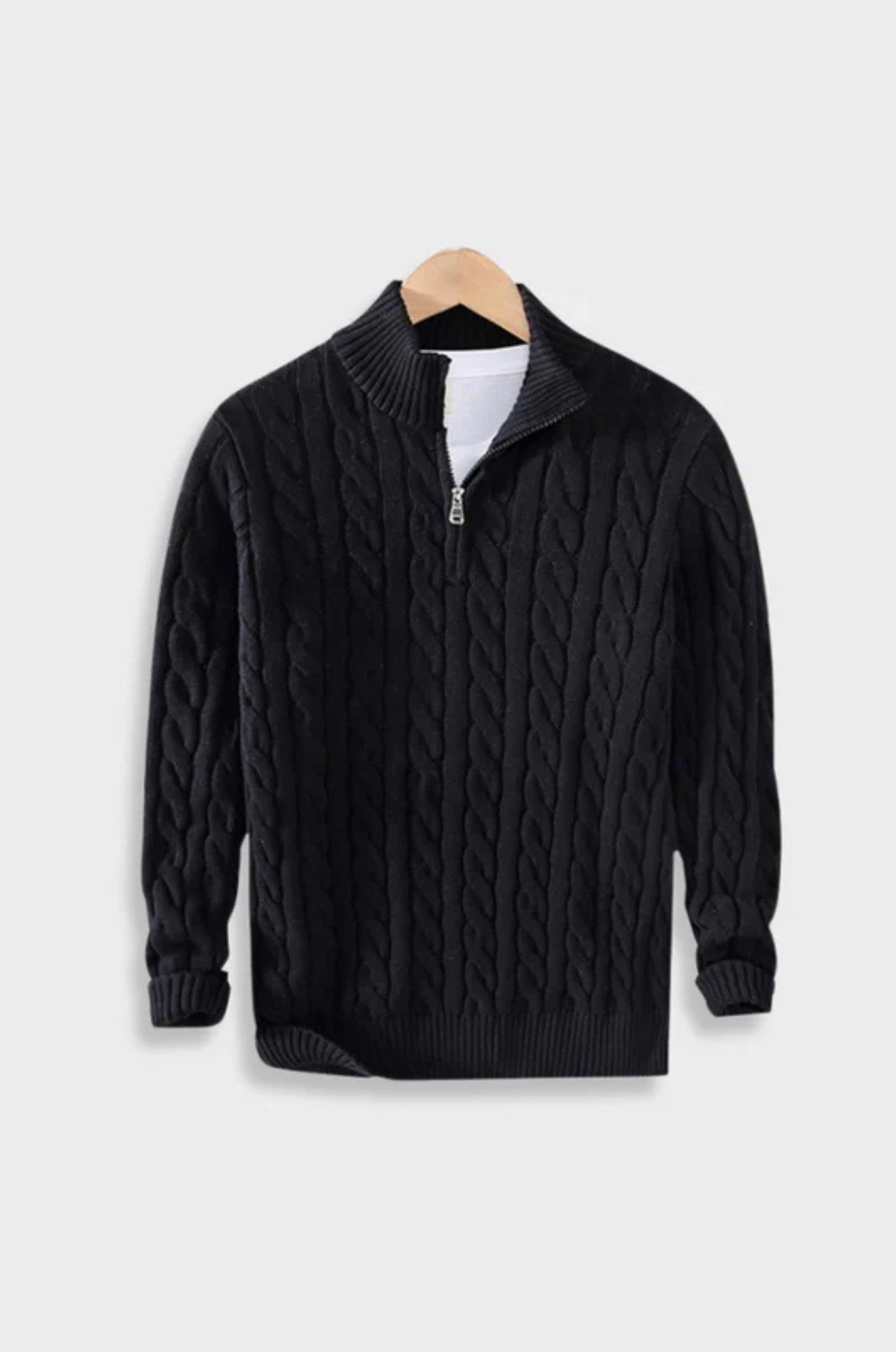 Gestepptes Reißverschluss-Strickpullover