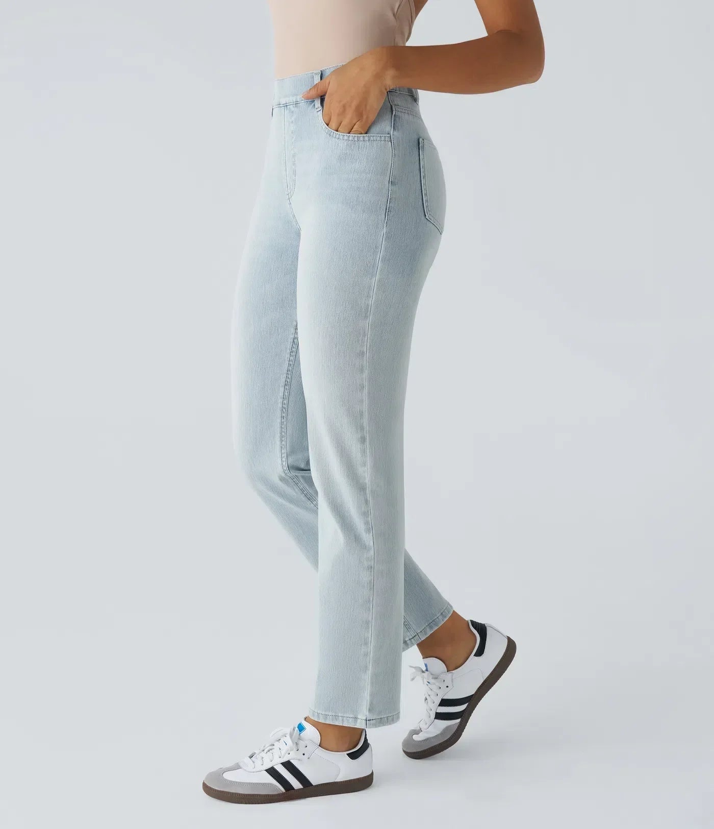 Bequeme Hose mit Hohem Bund und Elastischem Material