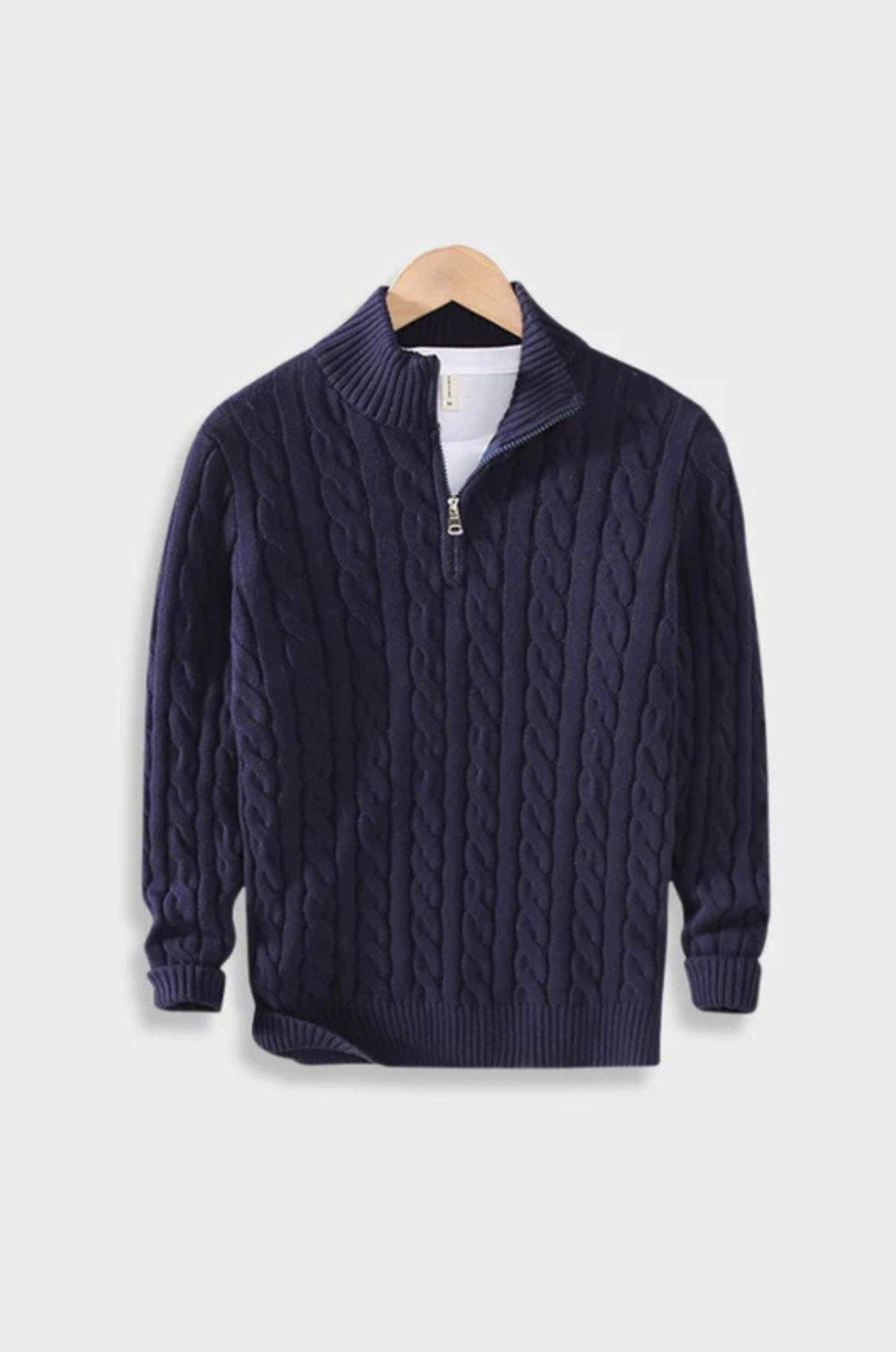Gestepptes Reißverschluss-Strickpullover