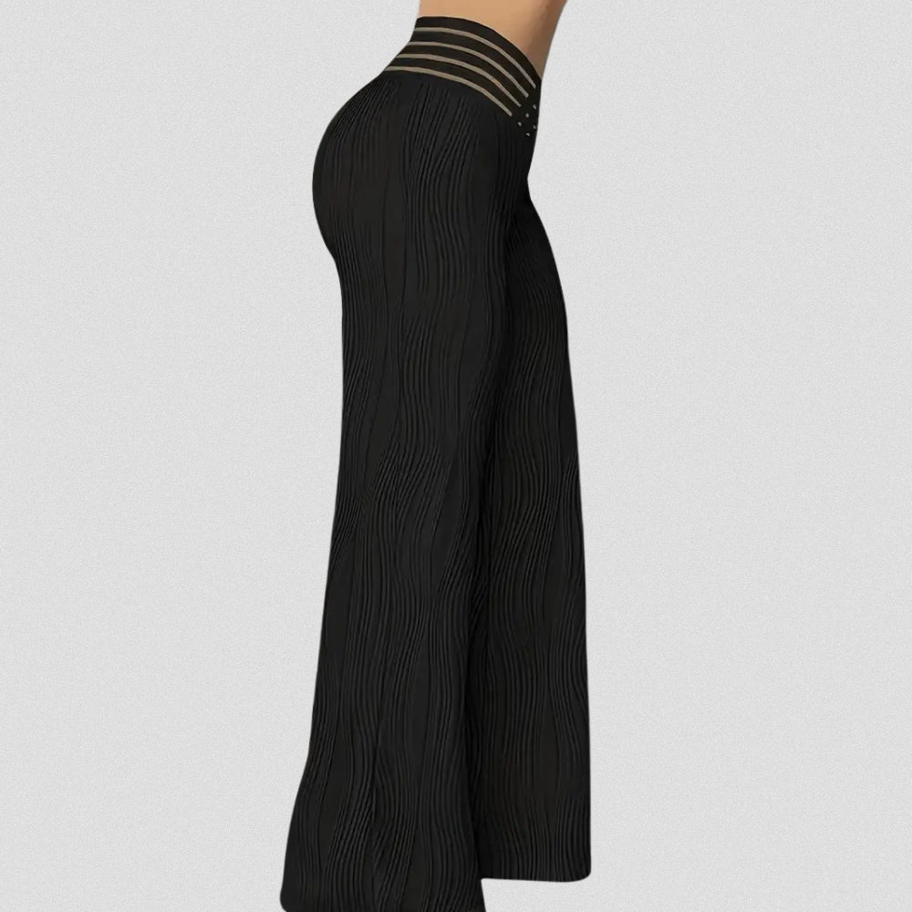 Elegante Plissé Hose Mit Streifenbund
