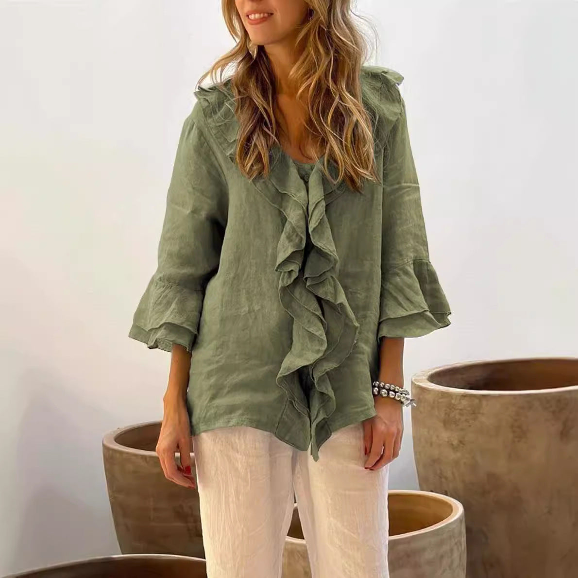 Stilvolle Bluse mit Rüschen