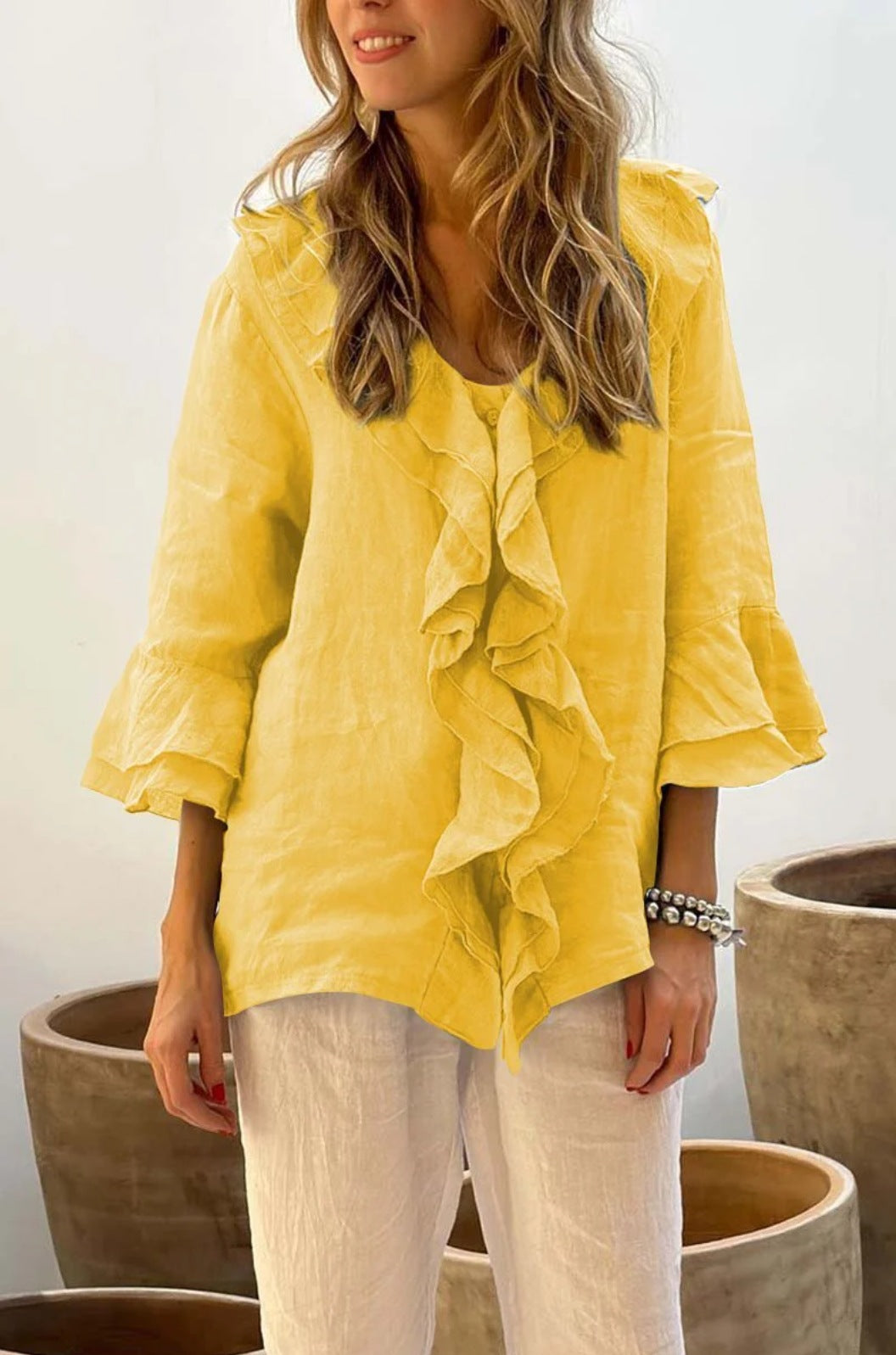 Stilvolle Bluse mit Rüschen