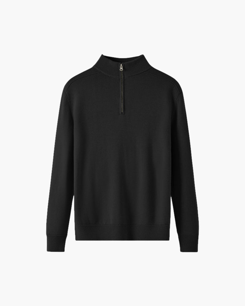 Half-Zip-Pullover aus 100 % Wolle