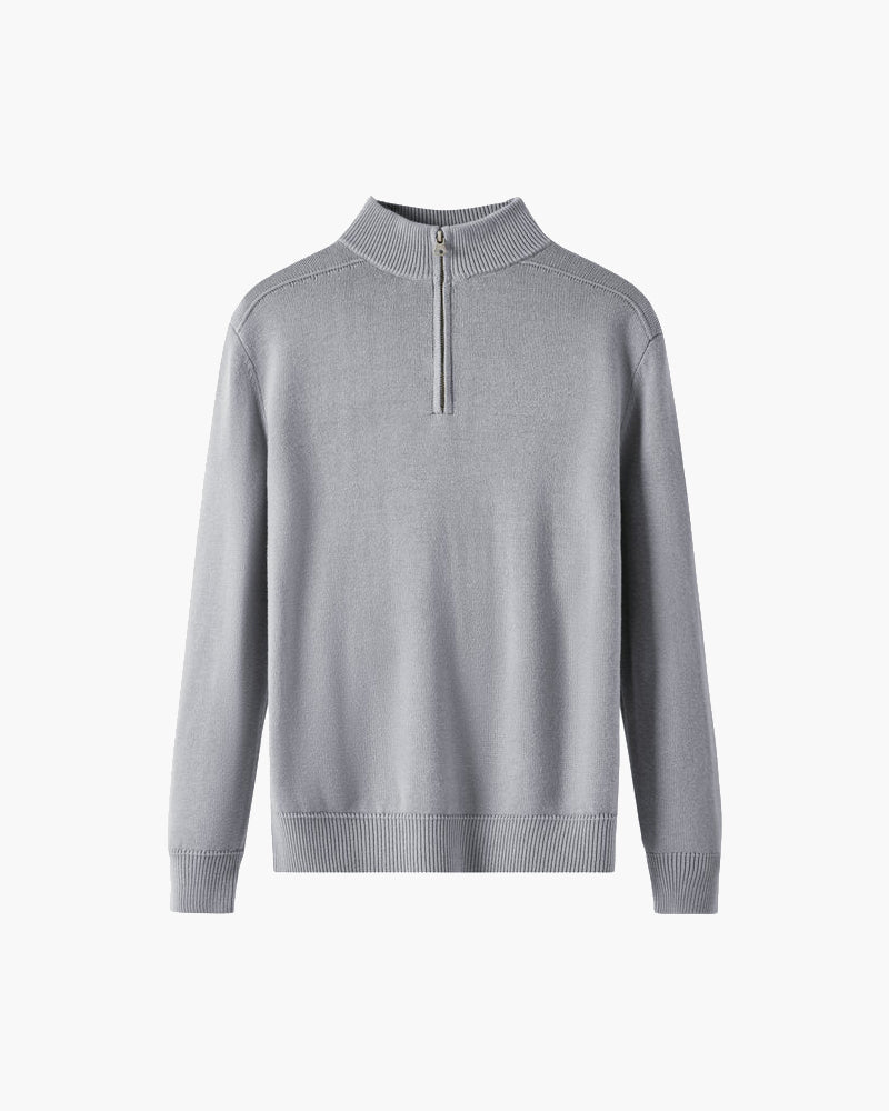 Half-Zip-Pullover aus 100 % Wolle