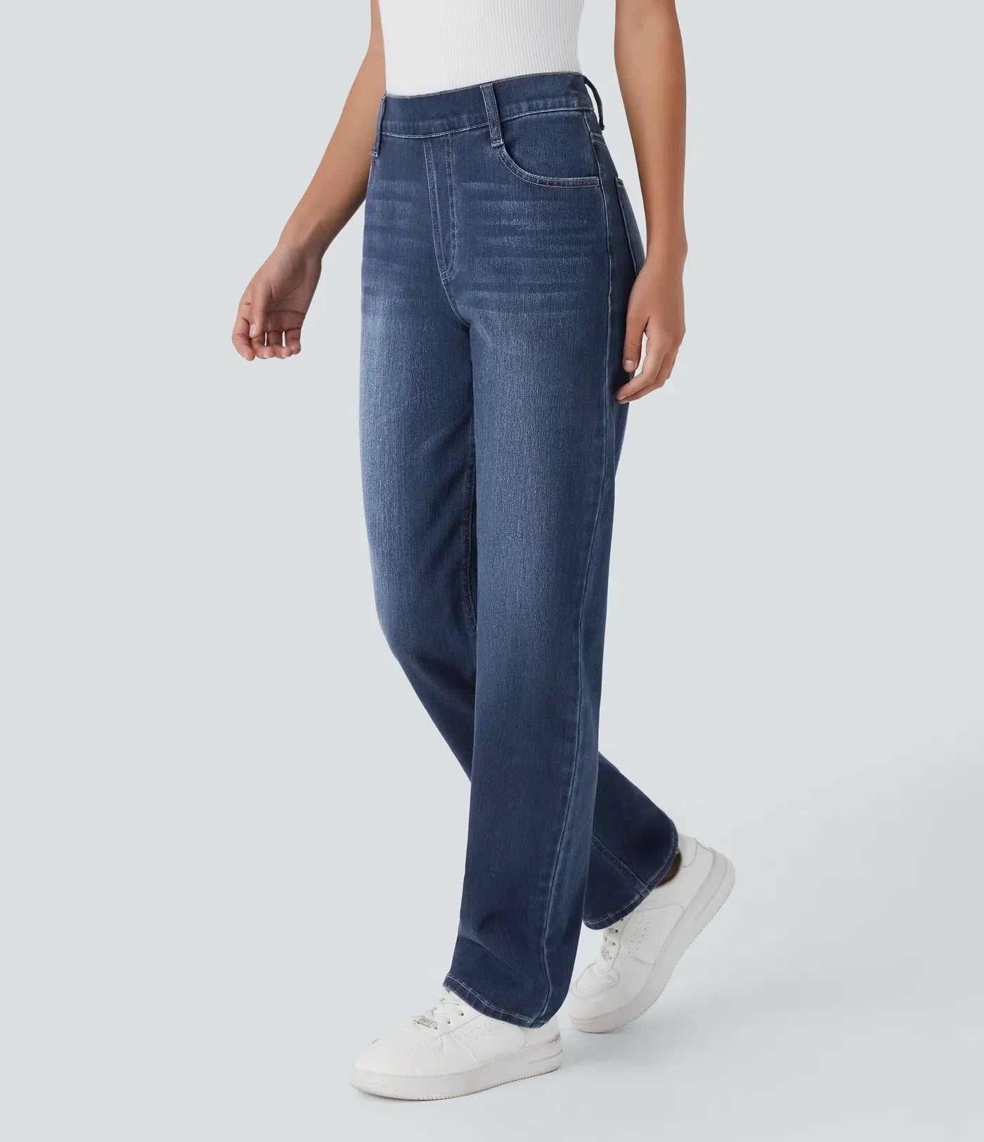 Bequeme Hose mit Hohem Bund und Elastischem Material