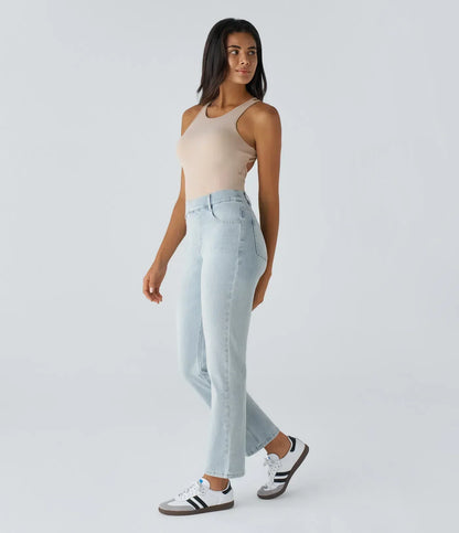 Bequeme Hose mit Hohem Bund und Elastischem Material