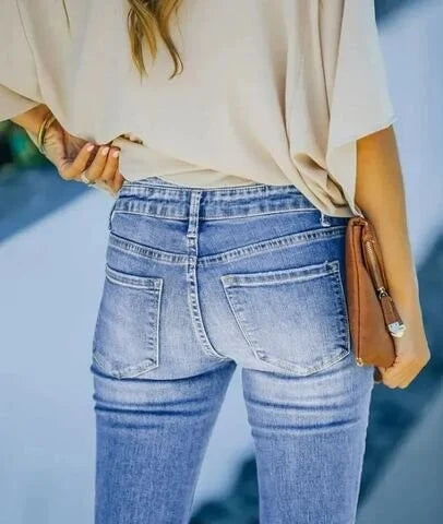 Hochtaillierte Skinny Jeans