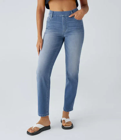 Bequeme Hose mit Hohem Bund und Elastischem Material