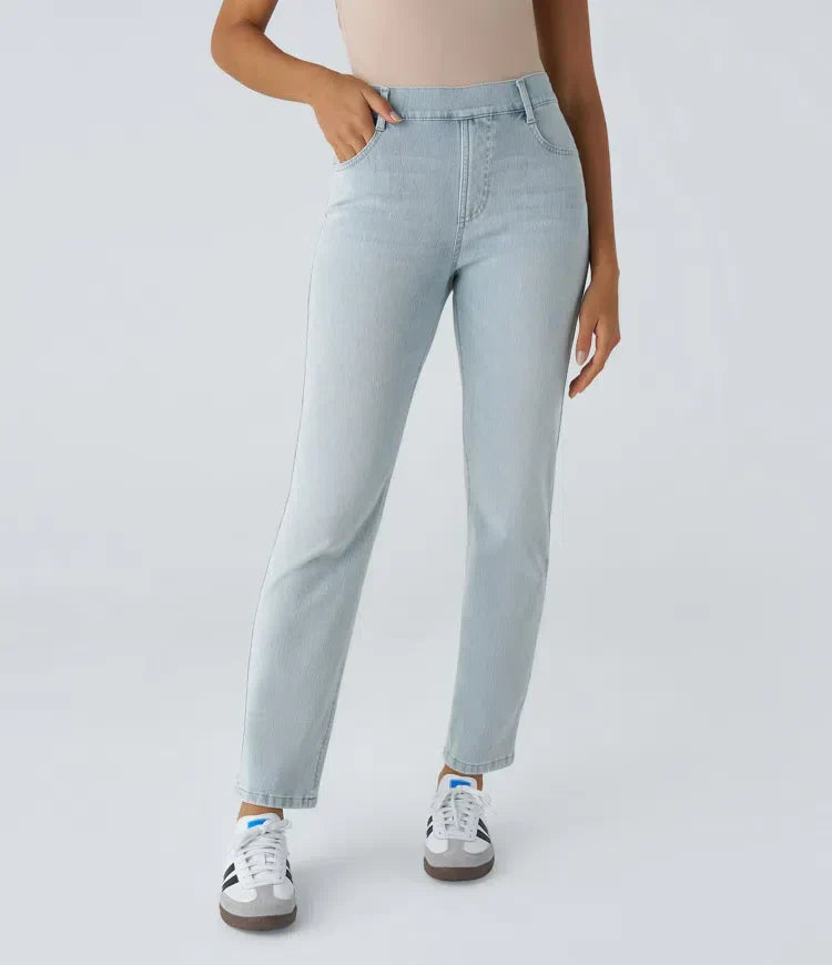 Bequeme Hose mit Hohem Bund und Elastischem Material