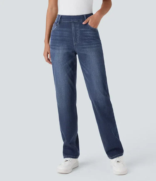 Bequeme Hose mit Hohem Bund und Elastischem Material
