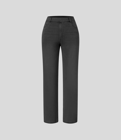 Bequeme Hose mit Hohem Bund und Elastischem Material