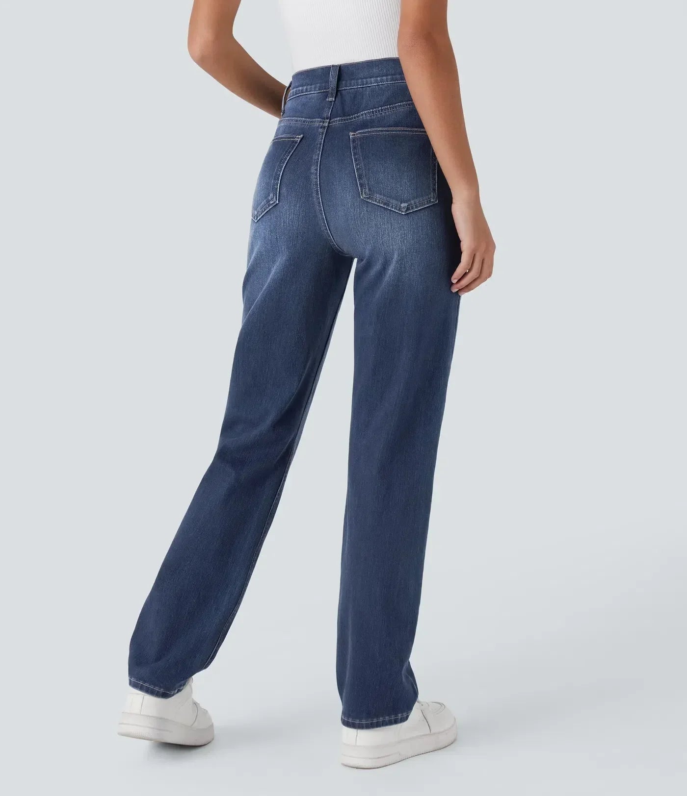 Bequeme Hose mit Hohem Bund und Elastischem Material