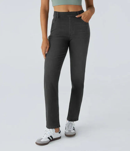 Bequeme Hose mit Hohem Bund und Elastischem Material