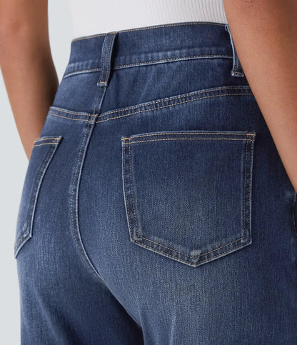 Bequeme Hose mit Hohem Bund und Elastischem Material