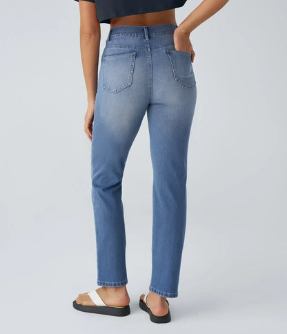 Bequeme Hose mit Hohem Bund und Elastischem Material