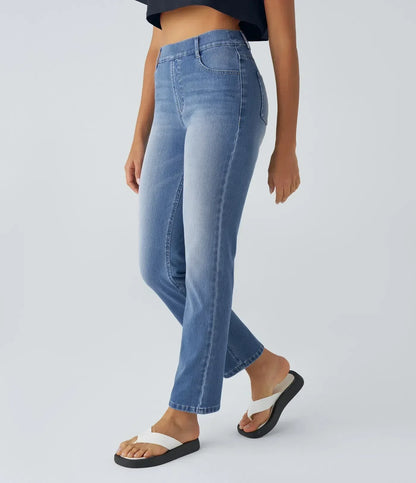 Bequeme Hose mit Hohem Bund und Elastischem Material