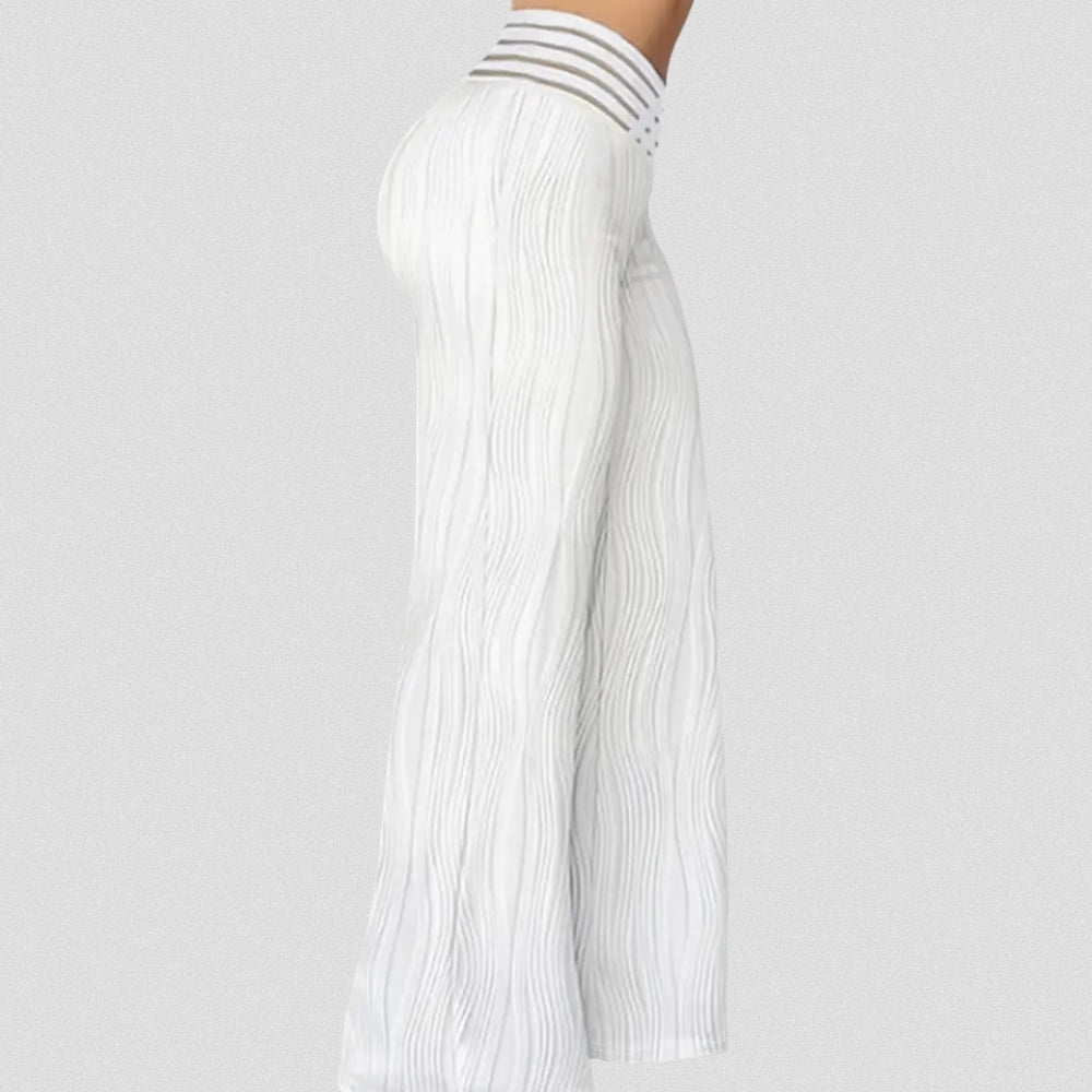 Elegante Plissé Hose Mit Streifenbund