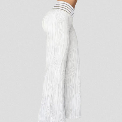 Elegante Plissé Hose Mit Streifenbund
