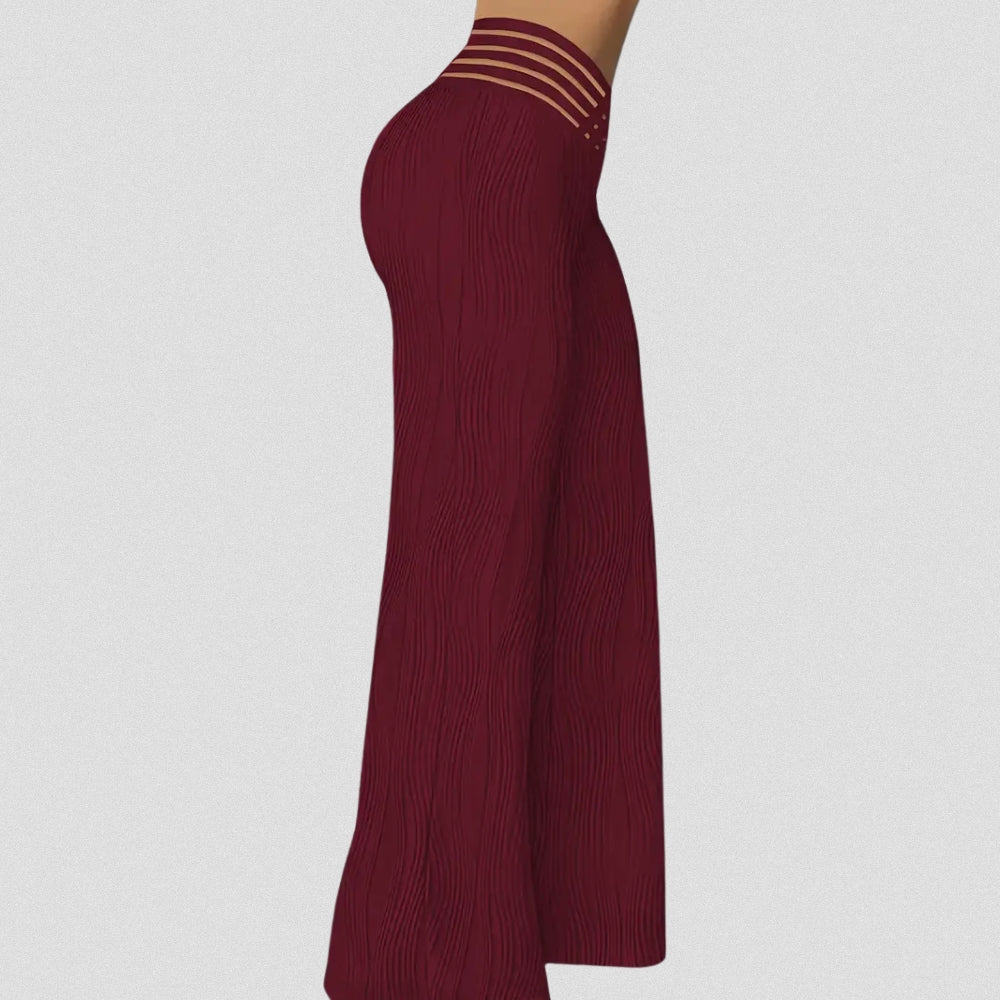 Elegante Plissé Hose Mit Streifenbund