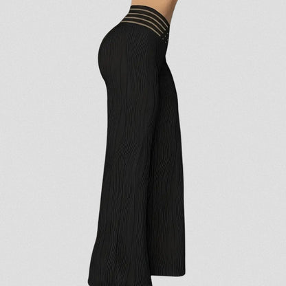 Elegante Plissé Hose Mit Streifenbund