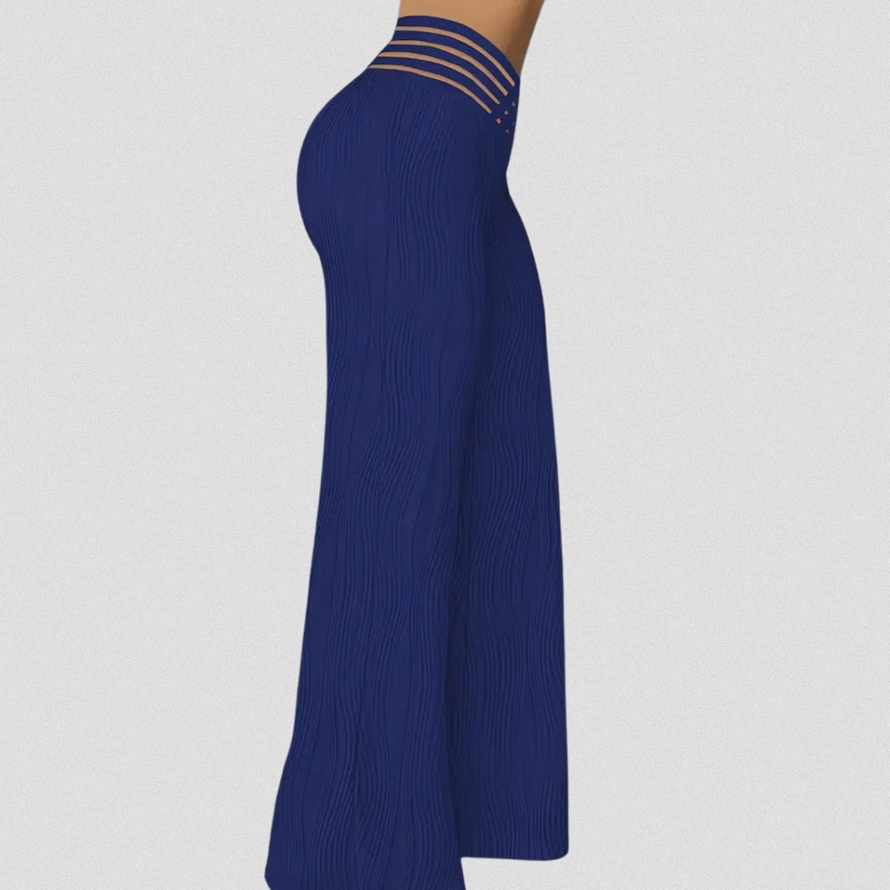 Elegante Plissé Hose Mit Streifenbund