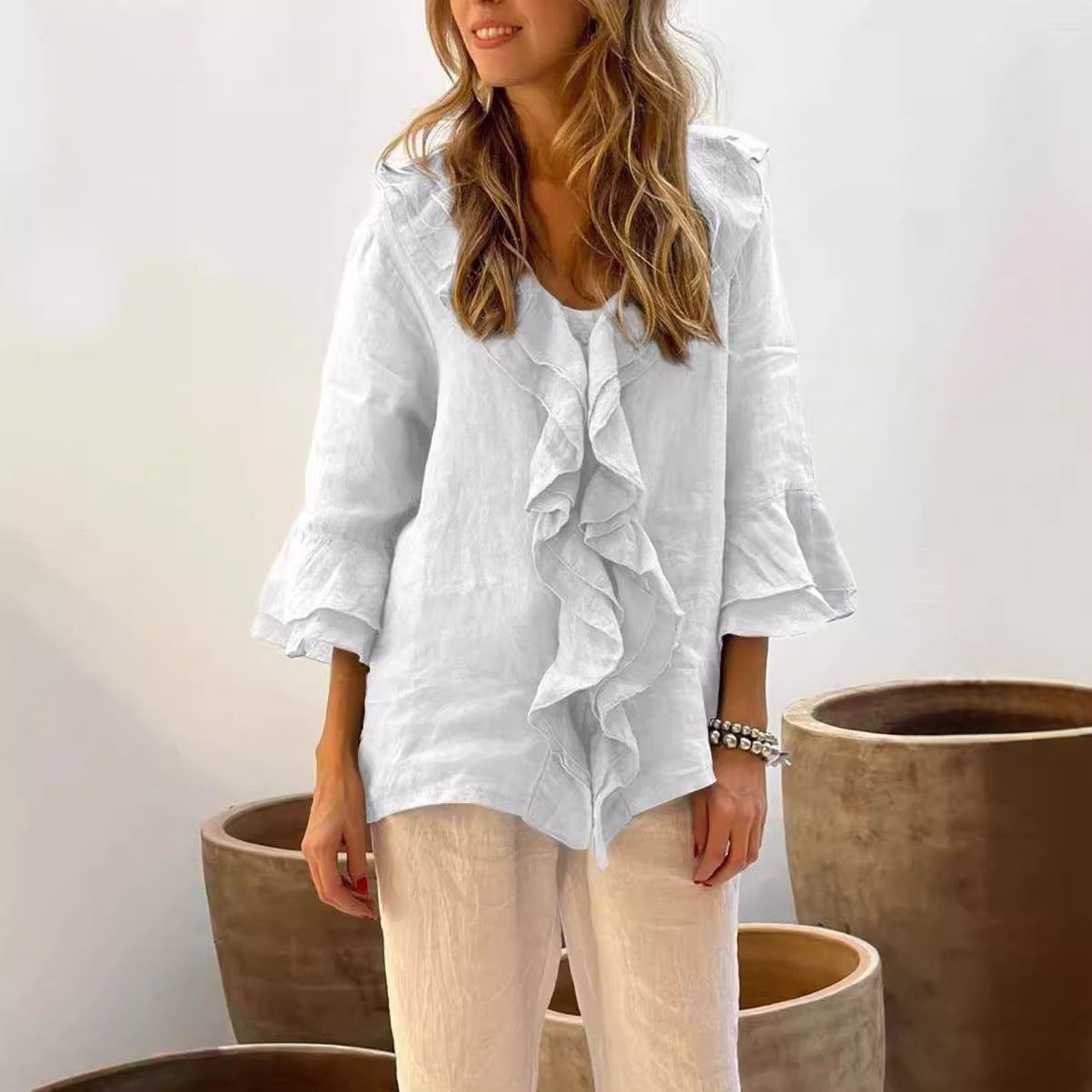 Stilvolle Bluse mit Rüschen