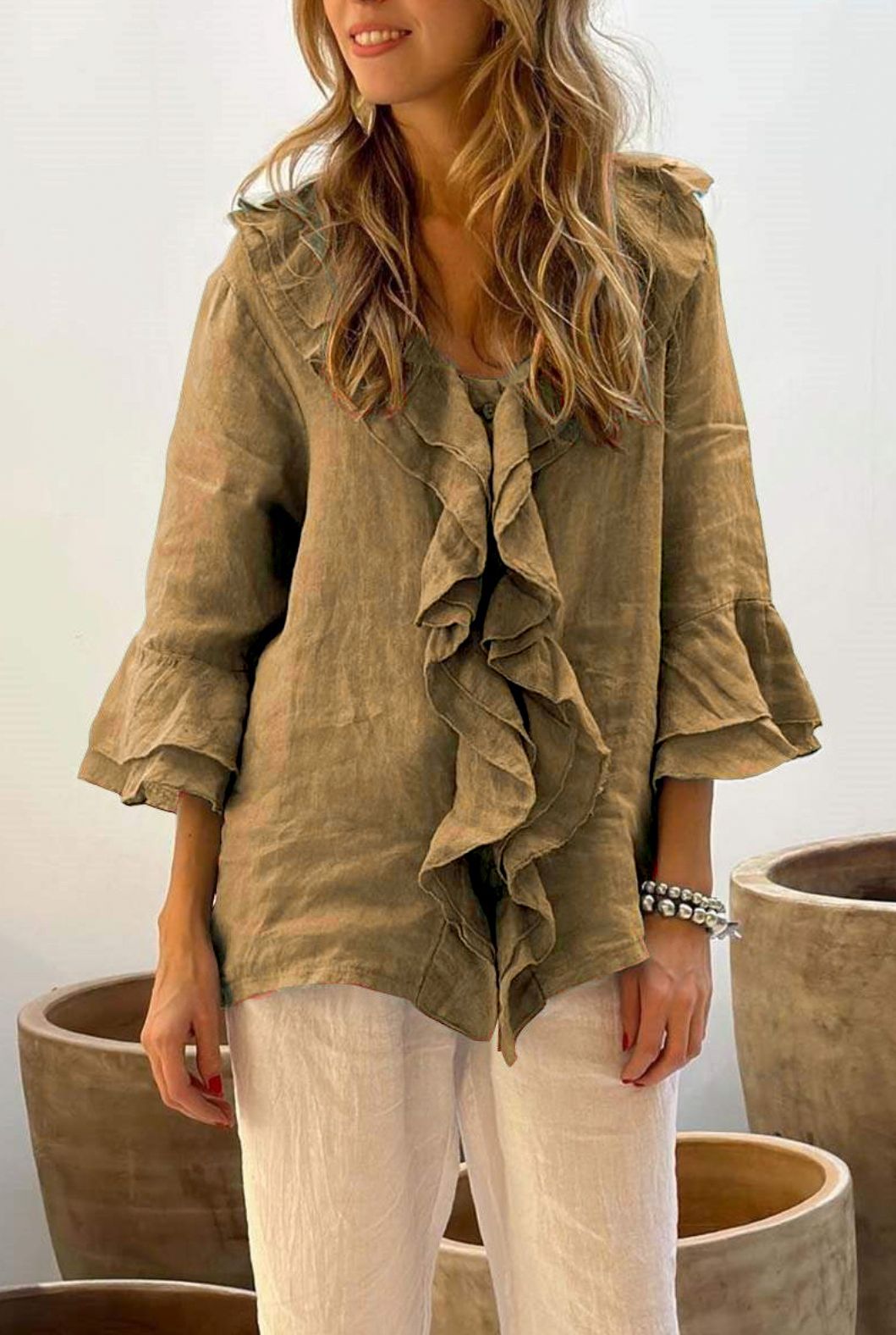 Stilvolle Bluse mit Rüschen