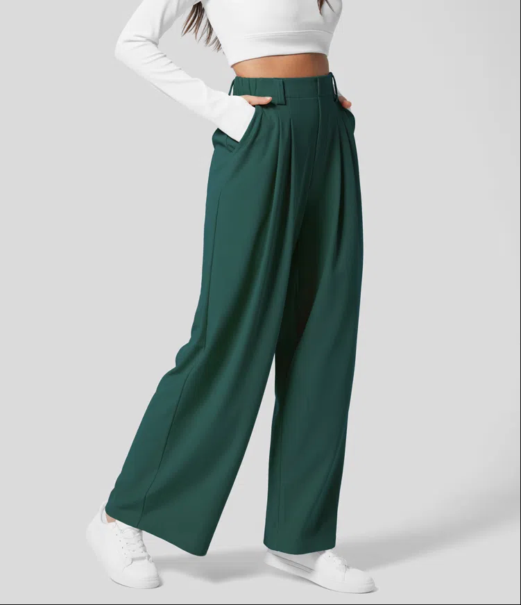 Komfortable und formende Hose | Dunkelgrün
