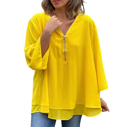 V-Neck Zip Top