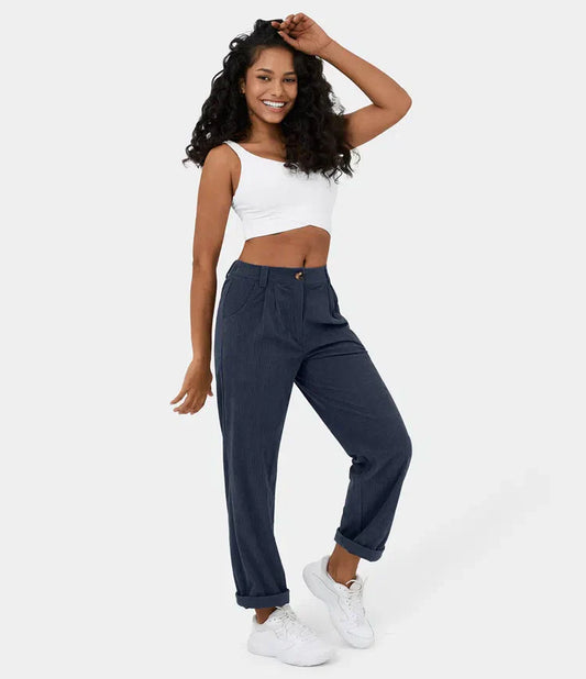 Figurbetonte Relaxhose mit weitem Bein