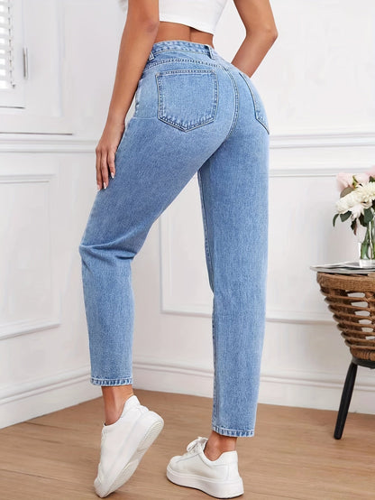 Trendy High-Waisted Jeans