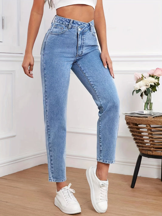 Trendy High-Waisted Jeans