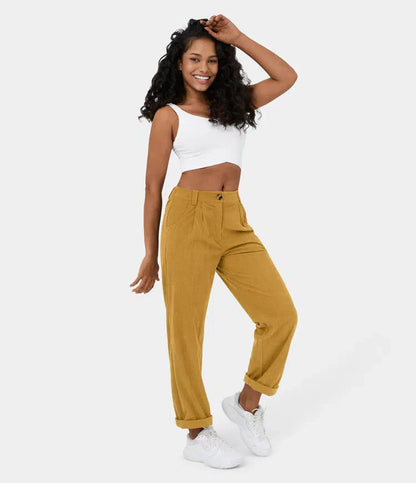 Figurbetonte Relaxhose mit weitem Bein