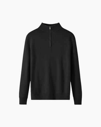 Half-Zip-Pullover aus 100 % Wolle