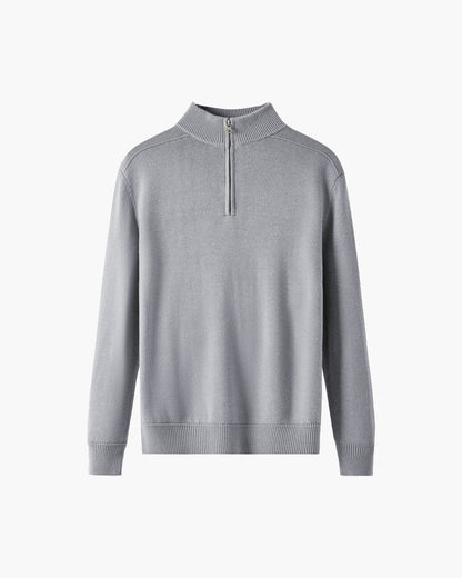 Half-Zip-Pullover aus 100 % Wolle