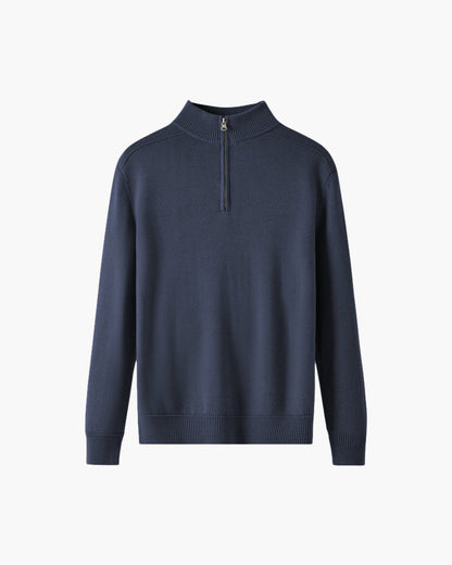 Half-Zip-Pullover aus 100 % Wolle